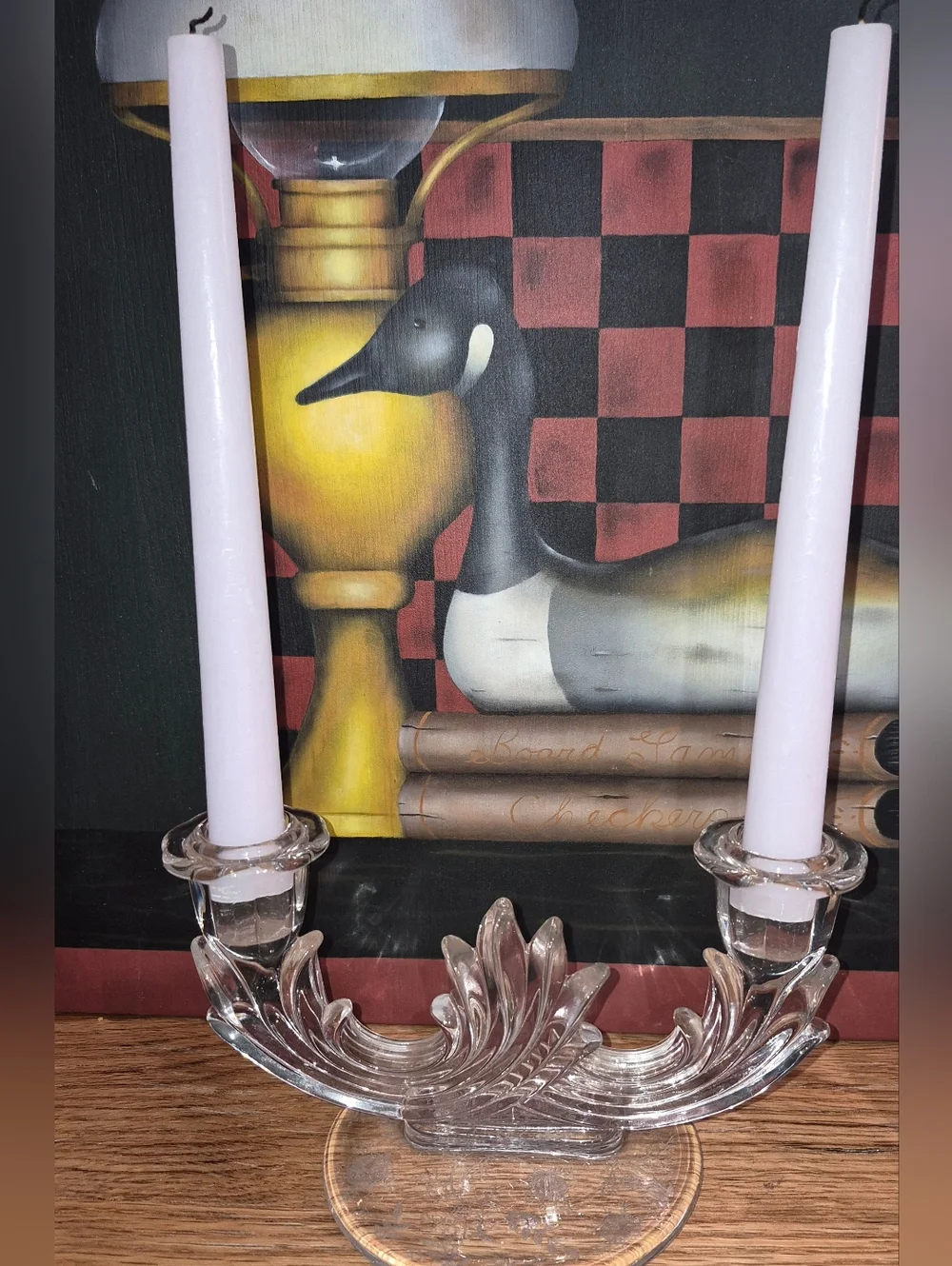 3 Vintage Fostoria Meadow Rose Etched Candlestick Candle Holders Elegant Glass
